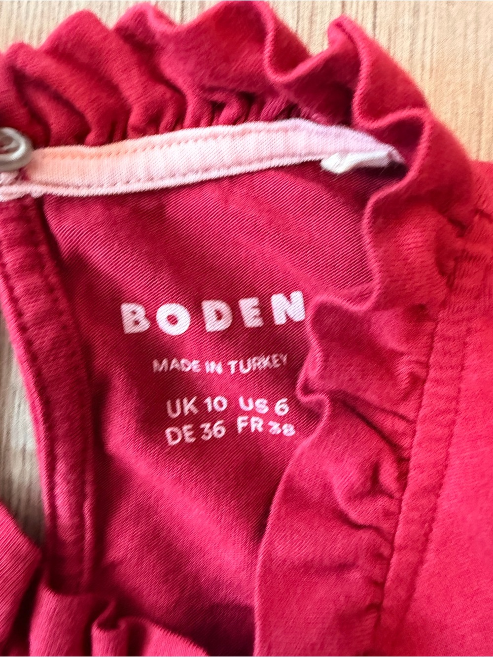 Boden Women’s Imi Super-soft Frill Tee Burgundy - Picture 7 of 8
